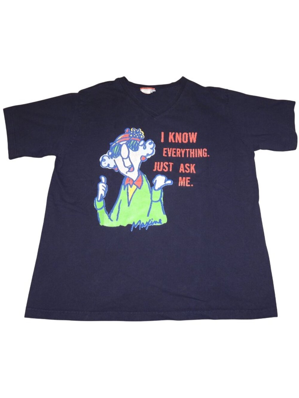 Vintage 90s Hallmark Maxine Jerry Leigh I Know Everything T-Shirt Women's 18/20